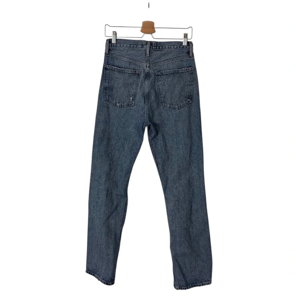 AGOLDE Jeans Woman’s 27 90’s High Rise Straight Leg Distressed Denim - Picture 2 of 4